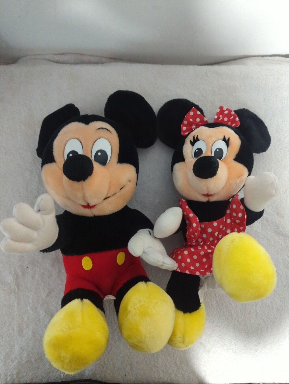 Vintage Mickey and Minnie Mouse Plush Toy Set Walt Disney World